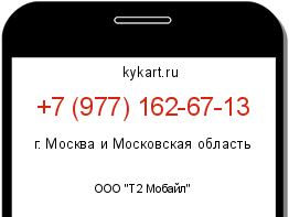 Информация о номере телефона +7 (977) 162-67-13: регион, оператор