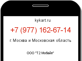Информация о номере телефона +7 (977) 162-67-14: регион, оператор