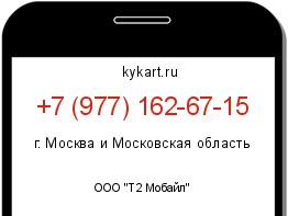 Информация о номере телефона +7 (977) 162-67-15: регион, оператор