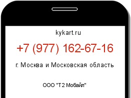Информация о номере телефона +7 (977) 162-67-16: регион, оператор