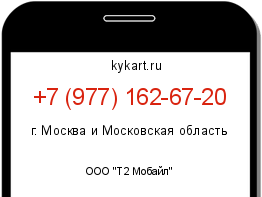 Информация о номере телефона +7 (977) 162-67-20: регион, оператор