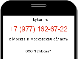 Информация о номере телефона +7 (977) 162-67-22: регион, оператор