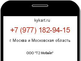 Информация о номере телефона +7 (977) 182-94-15: регион, оператор