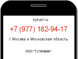 Информация о номере телефона +7 (977) 182-94-17: регион, оператор