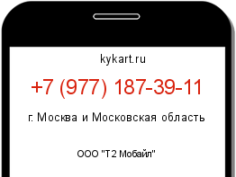 Информация о номере телефона +7 (977) 187-39-11: регион, оператор