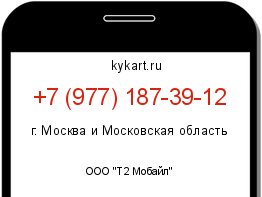 Информация о номере телефона +7 (977) 187-39-12: регион, оператор