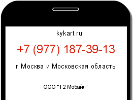Информация о номере телефона +7 (977) 187-39-13: регион, оператор