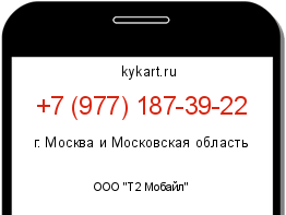 Информация о номере телефона +7 (977) 187-39-22: регион, оператор