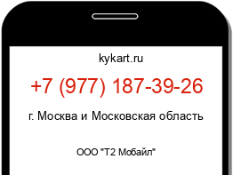 Информация о номере телефона +7 (977) 187-39-26: регион, оператор