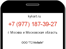 Информация о номере телефона +7 (977) 187-39-27: регион, оператор