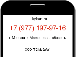 Информация о номере телефона +7 (977) 197-97-16: регион, оператор