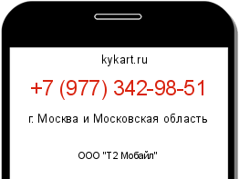 Информация о номере телефона +7 (977) 342-98-51: регион, оператор