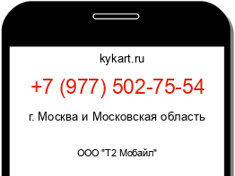 Информация о номере телефона +7 (977) 502-75-54: регион, оператор