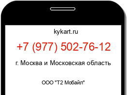 Информация о номере телефона +7 (977) 502-76-12: регион, оператор