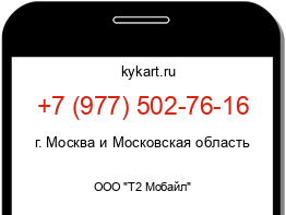 Информация о номере телефона +7 (977) 502-76-16: регион, оператор