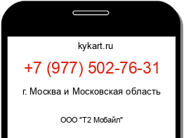 Информация о номере телефона +7 (977) 502-76-31: регион, оператор