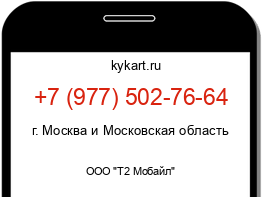 Информация о номере телефона +7 (977) 502-76-64: регион, оператор