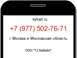 Информация о номере телефона +7 (977) 502-76-71: регион, оператор