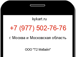 Информация о номере телефона +7 (977) 502-76-76: регион, оператор