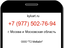 Информация о номере телефона +7 (977) 502-76-94: регион, оператор