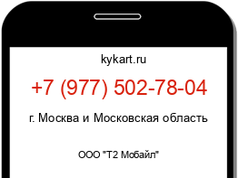 Информация о номере телефона +7 (977) 502-78-04: регион, оператор