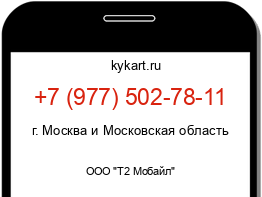 Информация о номере телефона +7 (977) 502-78-11: регион, оператор