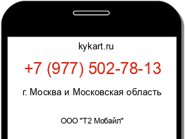 Информация о номере телефона +7 (977) 502-78-13: регион, оператор
