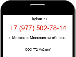 Информация о номере телефона +7 (977) 502-78-14: регион, оператор