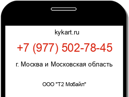 Информация о номере телефона +7 (977) 502-78-45: регион, оператор