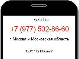 Информация о номере телефона +7 (977) 502-86-60: регион, оператор