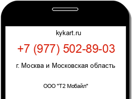 Информация о номере телефона +7 (977) 502-89-03: регион, оператор