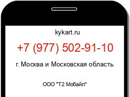 Информация о номере телефона +7 (977) 502-91-10: регион, оператор