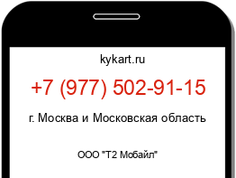 Информация о номере телефона +7 (977) 502-91-15: регион, оператор