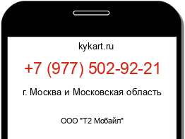 Информация о номере телефона +7 (977) 502-92-21: регион, оператор
