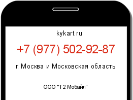 Информация о номере телефона +7 (977) 502-92-87: регион, оператор