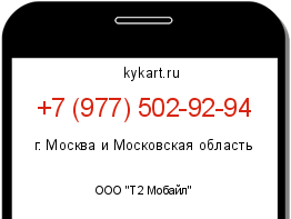 Информация о номере телефона +7 (977) 502-92-94: регион, оператор