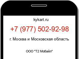Информация о номере телефона +7 (977) 502-92-98: регион, оператор