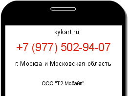 Информация о номере телефона +7 (977) 502-94-07: регион, оператор