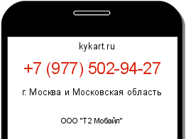 Информация о номере телефона +7 (977) 502-94-27: регион, оператор