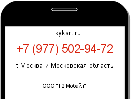 Информация о номере телефона +7 (977) 502-94-72: регион, оператор