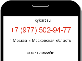 Информация о номере телефона +7 (977) 502-94-77: регион, оператор