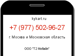 Информация о номере телефона +7 (977) 502-96-27: регион, оператор