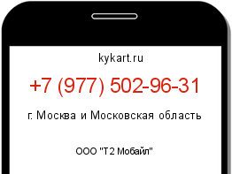 Информация о номере телефона +7 (977) 502-96-31: регион, оператор