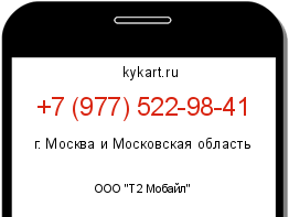 Информация о номере телефона +7 (977) 522-98-41: регион, оператор