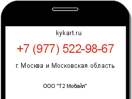Информация о номере телефона +7 (977) 522-98-67: регион, оператор