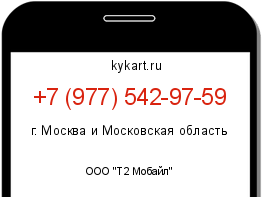 Информация о номере телефона +7 (977) 542-97-59: регион, оператор