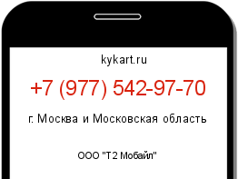Информация о номере телефона +7 (977) 542-97-70: регион, оператор