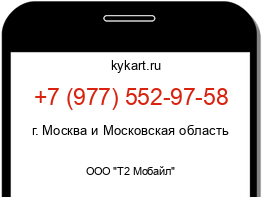 Информация о номере телефона +7 (977) 552-97-58: регион, оператор