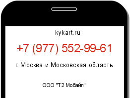 Информация о номере телефона +7 (977) 552-99-61: регион, оператор