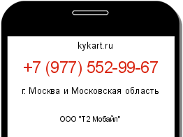 Информация о номере телефона +7 (977) 552-99-67: регион, оператор